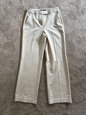 Luna Wide-Leg Dress Pants in Light Beige